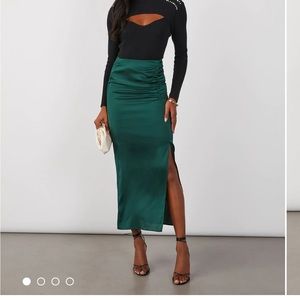 NEW Vici Emerald Satin Skirt